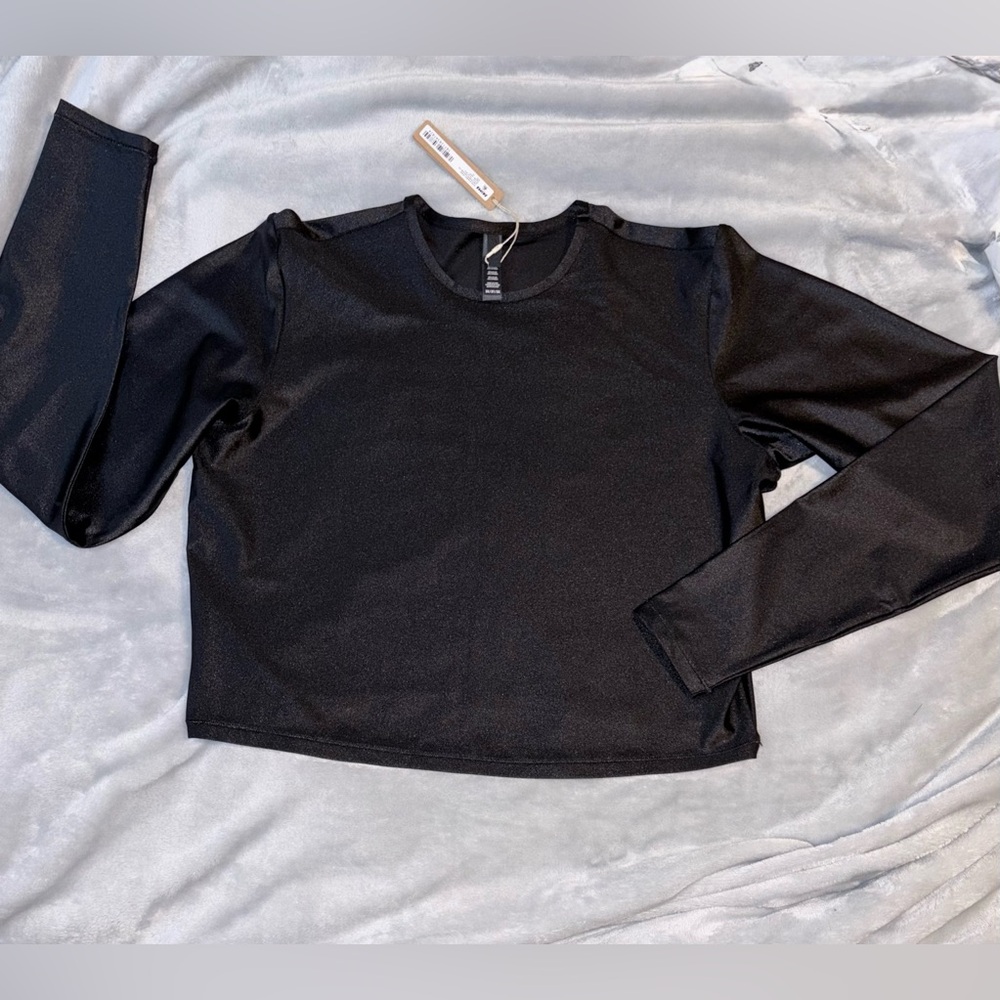 SKIMS Shine Spandex Jersey Long Sleeve Cropped Tee 3X